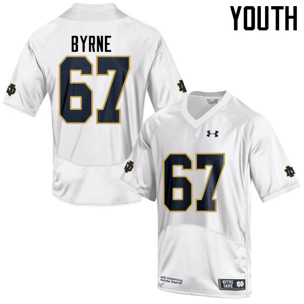 Youth #67 Jimmy Byrne Notre Dame Fighting Irish College Football Jerseys-White